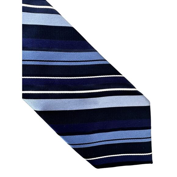 Vintage Madison Blue Striped Silk Necktie - Picture 3 of 3